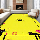 Ultra Soft Area Rug, Non Slip, Stain Resistant, Washable Area Rugs for Living Room, Bedroom, Contemporary Minimalist Cat Emblem Style(Yellow)