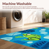 Pastel Frog Patterned Mat(Blue)