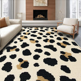 Ultra Soft Area Rug, Non Slip, Stain Resistant, Washable Area Rugs for Living Room, Bedroom, Wildlife Inspired Black Bedroom Plush Rug(Beige)