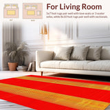Ultra Soft Area Rug, Non Slip, Stain Resistant, Washable Area Rugs for Living Room, Bedroom, Rustic Warm Earth Palette(Red)
