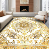 Ultra Soft Area Rug, Non Slip, Stain Resistant, Washable Area Rugs for Living Room, Bedroom, Bright Mandala Delight(White)