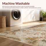 Ultra Soft Area Rug, Non Slip, Stain Resistant, Washable Area Rugs for Living Room, Bedroom, Luxurious Abstract Terracotta Palette(Beige)
