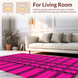 Ultra Soft Area Rug, Non Slip, Stain Resistant, Washable Area Rugs for Living Room, Bedroom, Trendy Whimsical Zebra Texture(Pink)