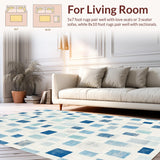 Ultra Soft Area Rug, Non Slip, Stain Resistant, Washable Area Rugs for Living Room, Bedroom, Blue Ribbon Rug:  Playful Decorative Bowknot Area Rug(Blue)
