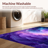 Ultra Soft Area Rug, Non Slip, Stain Resistant, Washable Area Rugs for Living Room, Bedroom, Dynamic Multicolored Universe Theme(Purple)