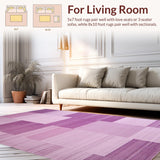 Ultra Soft Area Rug, Non Slip, Stain Resistant, Washable Area Rugs for Living Room, Bedroom, Warm Cozy Solid Color Design(Purple)