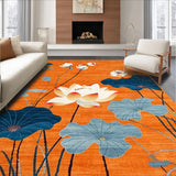 Ultra Soft Area Rug, Non Slip, Stain Resistant, Washable Area Rugs for Living Room, Bedroom, Artistic Multihued Nature Theme(Orange)