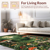 Ultra Soft Area Rug, Non Slip, Stain Resistant, Washable Area Rugs for Living Room, Bedroom, Witchy Aesthetic Cozy Patterns(Green)