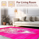 Ultra Soft Area Rug, Non Slip, Stain Resistant, Washable Area Rugs for Living Room, Bedroom, Trendy Safari Style Home Accessory(Pink)