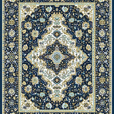 Ultra Soft Area Rug, Non Slip, Stain Resistant, Washable Area Rugs for Living Room, Bedroom, Sky Blue Elegant Patterned Motif(Blue)