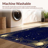 Ultra Soft Area Rug, Non Slip, Stain Resistant, Washable Area Rugs for Living Room, Bedroom, Striking Abstract Indigo Swirl(Blue)