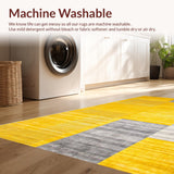 Ultra Soft Area Rug, Non Slip, Stain Resistant, Washable Area Rugs for Living Room, Bedroom, Elegant Contemporary Artful Design(Yellow)