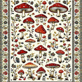 Ultra Soft Area Rug, Non Slip, Stain Resistant, Washable Area Rugs for Living Room, Bedroom, Charming Earthy Mushroom Aesthetic(White)