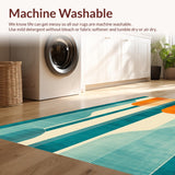 Ultra Soft Area Rug, Non Slip, Stain Resistant, Washable Area Rugs for Living Room, Bedroom, Abstract Mid Century Vibes(Orange)