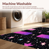 Ultra Soft Area Rug, Non Slip, Stain Resistant, Washable Area Rugs for Living Room, Bedroom, Vibrant Cosmic Glitter Aesthetic(Black)