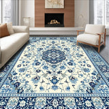 Ultra Soft Area Rug, Non Slip, Stain Resistant, Washable Area Rugs for Living Room, Bedroom, Rustic Vibrant Flower Arrangement(White)