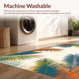 Ultra Soft Area Rug, Non Slip, Stain Resistant, Washable Area Rugs for Living Room, Bedroom, Fresh Tropical Oasis Style(Orange)