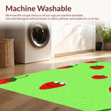 Ultra Soft Area Rug, Non Slip, Stain Resistant, Washable Area Rugs for Living Room, Bedroom, Bright and Cheerful Floral Design(Green)