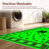 Ultra Soft Area Rug, Non Slip, Stain Resistant, Washable Area Rugs for Living Room, Bedroom, Rustic Shamrock Plaid Aesthetic(Green)