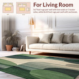 Ultra Soft Area Rug, Non Slip, Stain Resistant, Washable Area Rugs for Living Room, Bedroom, Elevated Entryway with Braided Design and Earthy Tones(Green)