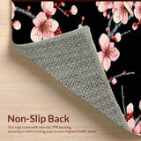 Ultra Soft Area Rug, Non Slip, Stain Resistant, Washable Area Rugs for Living Room, Bedroom, Chic Japanese-Inspired Nature Motif(Pink)