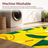 Ultra Soft Area Rug, Non Slip, Stain Resistant, Washable Area Rugs for Living Room, Bedroom, Fun Eclectic Kitchen Aesthetic(Yellow)