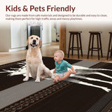 Ultra Soft Area Rug, Non Slip, Stain Resistant, Washable Area Rugs for Living Room, Bedroom, Handcrafted Organic Shape Statement(White)