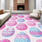 Ultra Soft Area Rug, Non Slip, Stain Resistant, Washable Area Rugs for Living Room, Bedroom, Joyful Easter Celebration Artwork(Pink)