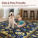 Ultra Soft Area Rug, Non Slip, Stain Resistant, Washable Area Rugs for Living Room, Bedroom, Vintage Area(Blue)