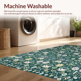 Ultra Soft Area Rug, Non Slip, Stain Resistant, Washable Area Rugs for Living Room, Bedroom, Rustic Textured Lattice Design(Green)