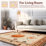 Ultra Soft Area Rug, Non Slip, Stain Resistant, Washable Area Rugs for Living Room, Bedroom, Contemporary Lattice Line Aesthetics(Orange)