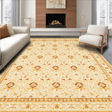 Ultra Soft Area Rug, Non Slip, Stain Resistant, Washable Area Rugs for Living Room, Bedroom, Classic Floral Area Durable Non Slip Indoor(Beige)