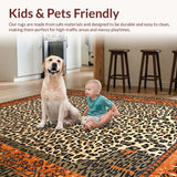 Ultra Soft Area Rug, Non Slip, Stain Resistant, Washable Area Rugs for Living Room, Bedroom, Elegant Neutral Toned Pattern(Beige)