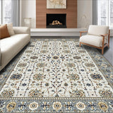 Ultra Soft Area Rug, Non Slip, Stain Resistant, Washable Area Rugs for Living Room, Bedroom, Minimalist Muted Trellis Concept(White)