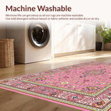 Ultra Soft Area Rug, Non Slip, Stain Resistant, Washable Area Rugs for Living Room, Bedroom, Artistic Pink Abstract Design(Pink)