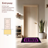 Ultra Soft Area Rug, Non Slip, Stain Resistant, Washable Area Rugs for Living Room, Bedroom, Colorful Retro Arcade Aesthetic(Purple)