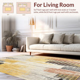Ultra Soft Area Rug, Non Slip, Stain Resistant, Washable Area Rugs for Living Room, Bedroom, Abstract Animal Inspired for Girl Room(Gold)