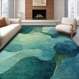 Ultra Soft Area Rug, Non Slip, Stain Resistant, Washable Area Rugs for Living Room, Bedroom, Turtle Tides Coastal Patterned Rug with Underwater Marine Abstract Art(Blue)