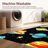 Ultra Soft Area Rug, Non Slip, Stain Resistant, Washable Area Rugs for Living Room, Bedroom, Bright Interstellar Learning Theme(Yellow)
