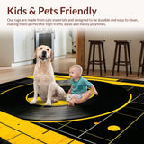 Ultra Soft Area Rug, Non Slip, Stain Resistant, Washable Area Rugs for Living Room, Bedroom, Chic Black and White Patterned Design(Black)