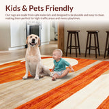 Ultra Soft Area Rug, Non Slip, Stain Resistant, Washable Area Rugs for Living Room, Bedroom, Vibrant Sun and Moon Aesthetic(Orange)