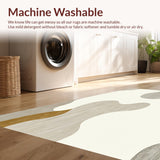 Modern Abstract Flowing Area Beige Cream Pet Friendly Non Shedding(Beige)