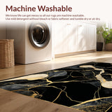 Ultra Soft Area Rug, Non Slip, Stain Resistant, Washable Area Rugs for Living Room, Bedroom, Striking Contemporary Tiled Design(Black)