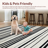 Ultra Soft Area Rug, Non Slip, Stain Resistant, Washable Area Rugs for Living Room, Bedroom, Contemporary Black White Rug(Black)