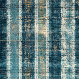 Ultra Soft Area Rug, Non Slip, Stain Resistant, Washable Area Rugs for Living Room, Bedroom, Boho Surfboard Vibes Rug with Hand Drawn Patterns in Indigo and Sunset Gold(Blue)