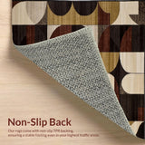 Stylish Modern Abstract Area with Layered Brown and Beige Tones(Brown)