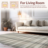 Ultra Soft Area Rug, Non Slip, Stain Resistant, Washable Area Rugs for Living Room, Bedroom, Rustic Textured Fringed Aesthetic(Gray)