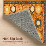 Ultra Soft Area Rug, Non Slip, Stain Resistant, Washable Area Rugs for Living Room, Bedroom, Trendy Natural Palette Circular Style(Orange)