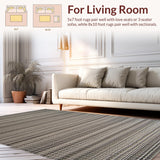Ultra Soft Area Rug, Non Slip, Stain Resistant, Washable Area Rugs for Living Room, Bedroom, Warm Slate Gray Toned Simplicity(Gray)