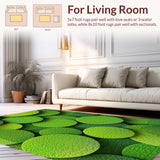 Ultra Soft Area Rug, Non Slip, Stain Resistant, Washable Area Rugs for Living Room, Bedroom, Non-Slip Lotus Leaf Playroom Carpet for Kids(Green)